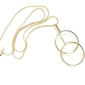 J. Crew Gold Double Circle Necklace